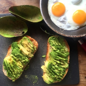 Avocado & Eggs on Toast with Chilli Sauce