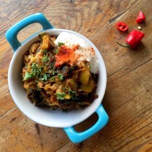 Aubergines & Spinach Curry