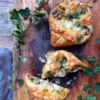 Cheese and mushroom parcels