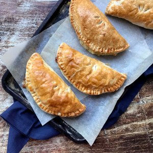 Cheese and onion puff pasties