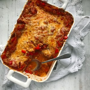 Red pepper & tomato lasagne