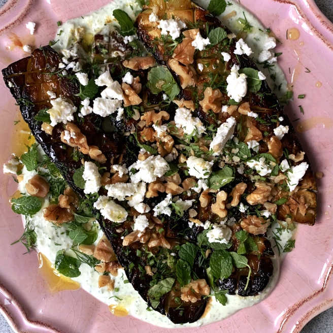 Seared Courgettes with whipped feta